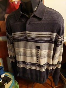 SUÉTER MASSINI DE PUNTO GRIS A RAYAS PARA HOMBRE TALLA L ¡¡Lee!! 100% algodón - Imagen 1 de 4
