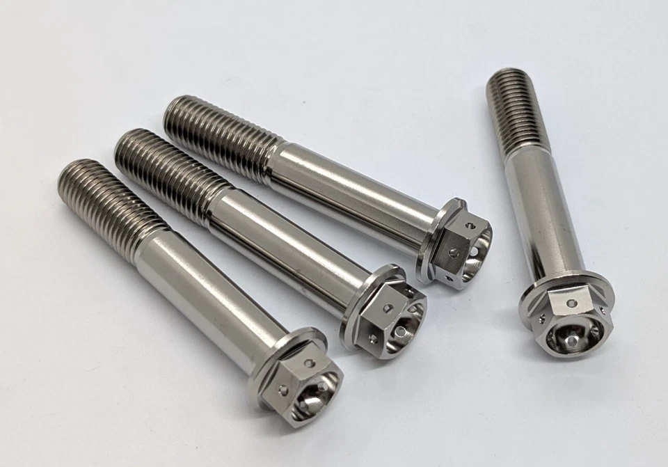Titanium front caliper bolt kit hex flange M10-1.25p x 75mm Ti Prolite race spec - Image 1 of 2