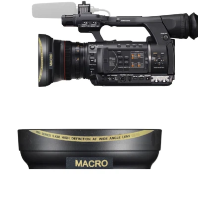HD 32K WIDE ANGLE LENS + MACRO LENS FOR Panasonic AG-AC160A AVCCAM HD NO DISTORT - Image 1 of 4