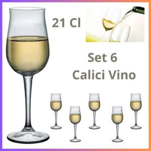 Calici vino bianco rosso bicchiere vetro set 6 calice bicchieri bormioli rocco - Foto 1 di 4