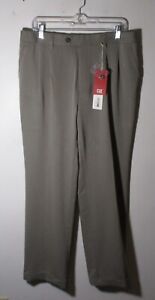 Men's CUTTER & BUCK Taupe Brown Pleated Dress Pants Size 32X30 NWT