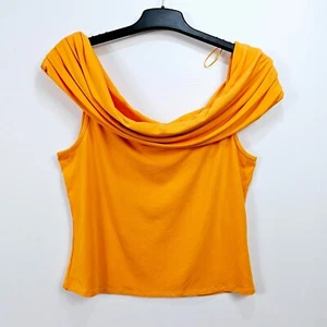 Anthropologie - Top Bardot Bonnie pieghevole - arancione - XLarge - Foto 1 di 6