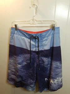 Pantaloncini da tavola Nautica uomo blu stampa oceano taglia 32 spiaggia VACANZA - Foto 1 di 7