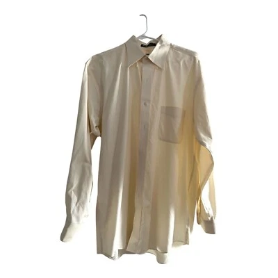 Camisa Allen Solly Hombres Talla MEDIANA Marfil 2 Capas Abotonada Manga Larga Bolsillo TLC Foto 1 de 4