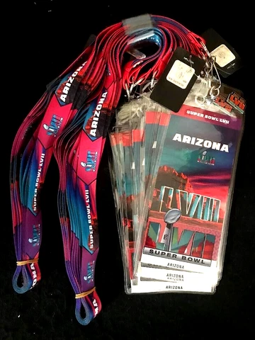 Pack of 12 Super Bowl 57 Chiefs vs Eagles Generic Lanyards Ticket holders Pins Cover