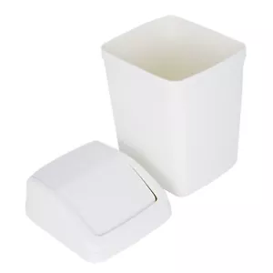 Small Trash Can w/ Lid 2L 0.5 Gal Mini Wastebasket for Kitchen Bath White - Picture 1 of 9