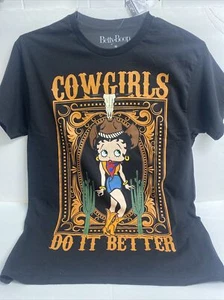 T-shirt Betty Boop "Cowgirls Do It Better" taglia Medium nuova - Foto 1 di 4