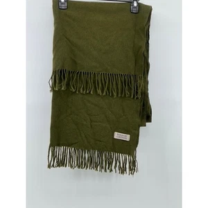 BERGDORF GOODMAN Unisex Adulto Verde Oliva Cachemira Suave Flecos Bufanda Talla OS - Imagen 1 de 8