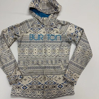 Chaqueta con Capucha Burton WB Peak Mujer Pequeña Fair Isle Colombo Forrada de Vellón Usada en Excelente Condición Foto 1 de 4