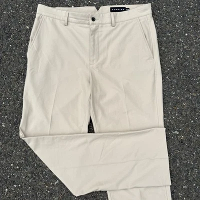 Calça masculina de golfe Dunning desempenho stretch leve bege chino 34x30 - Imagem 1 de 4