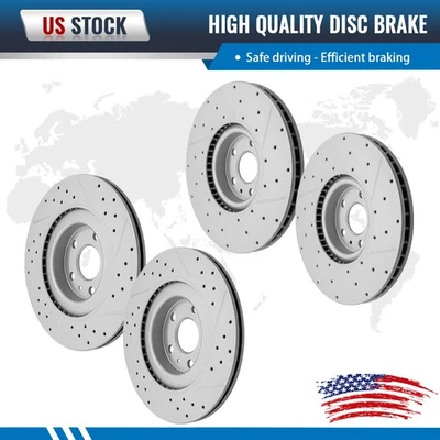 适用于沃尔沃 S60 S90 V60 V90 XC60 XC90 的前后钻孔和开槽制动转子 — 第 1/4 张图片