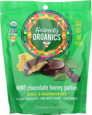 Hamburguesas Heavenly Organics chocolate menta miel 4,66 OZ (paquete de 1) Foto 1 de 4