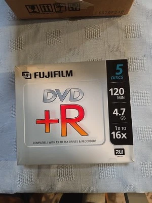 Fujifilm Case 10 Packs DVD+R 5 Pack each 16X 120Min Blank Storage Media 4.7GB  - Image 1 of 4