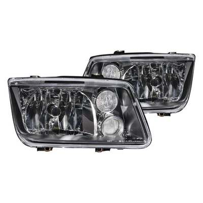 For Volkswagen Jetta 99-05 Headlights Driver & Passenger Side Black Euro Foto 1 de 3