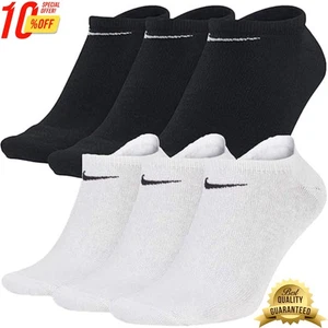 NIKE SOCKS 3 PAIRS PACK - LIGHTWEIGHT CREW ANKLE MENS WOMENS SPORTS UK 👟 - Picture 1 of 8