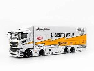 Camión de metal fundido a presión GCD 1:64 escala blanco LBWK Fuso súper grande transporte - Imagen 1 de 24
