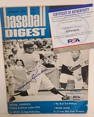 Revista Harmon Killebrew PSA Auténtico Autografiado 1970 Firmado Baseball Digest Foto 1 de 4
