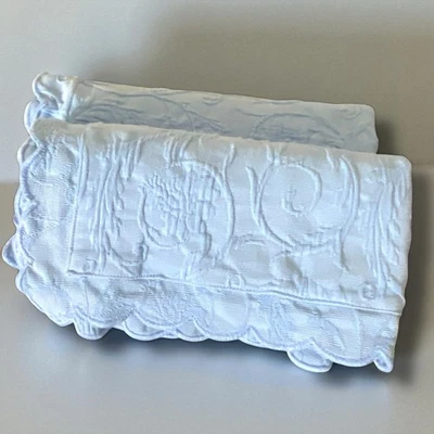 ИСТОЧНИК ЛЬНА Стандартные Накидки на Подушки Синие Гребешки Матлассе Коттедж Основной Набор ДВА - Изображение 1 из 4