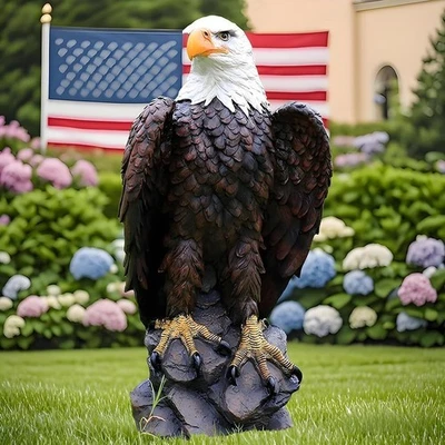Bald Eagle Statue Outdoor - Large American Eagle Figurine for Garden, Yard...... - Image 1 of 4