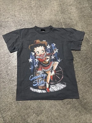 Country Star Betty Boop Shirt Men's Large Single-Stitch Graphic Tee REPRINT - Image 1 of 4