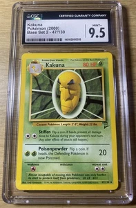 Pokemon: Kakuna #47/130 Vintage Base Set 2 WOTC - CGC 9 MINT+ - Picture 1 of 2