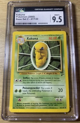 Pokemon: Kakuna #47/130 Vintage Base Set 2 WOTC - CGC 9 MINT+ - Image 1 of 2