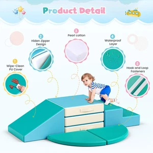 Lightweight Toddler Soft Foam Climbing Blocks Set 5 in1 Tunnel Climber Slide - Picture 1 of 12