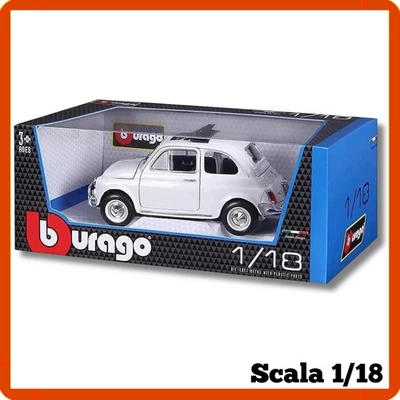 Modellino auto statico scala 1/18 diecast FIAT 500L 1965 bianco Bburago burago - Immagine 1 di 3