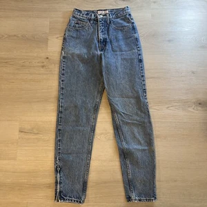 Vtg 90s Georges Marciano Guess Jeans Women’s 27 Blue Denim High Waist Ankle Zip - Picture 1 of 11
