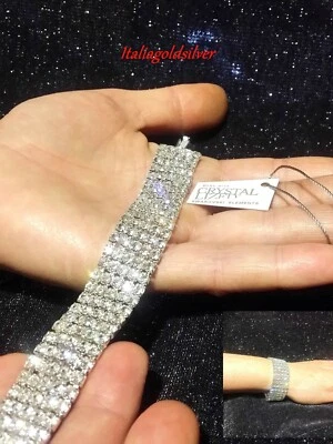 Bracciale Donna SWAROVSKI ORIGINALI Tennis Cristalli Argento Ragazza Sposa oro - Immagine 1 di 4