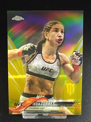 2018 Tecia Torres UFC Topps Chrome GOLD REFRACTOR SP # /50 ! - Image 1 of 3