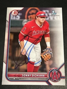 Tarjeta firmada por Sonny DiChiara 2022 Bowman Draft autógrafo en persona (IP) automático - Imagen 1 de 2