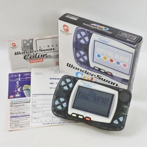 WonderSwan Color CRYSTAL BLACK WSC-001 Console Boxed 0100304176 Bandai ws - Picture 1 of 14