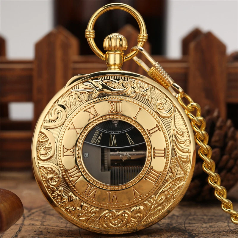 Musical Pocket Watch Roman Numerals Display Playing Melody Castle in The Sky - Image 1 of 4