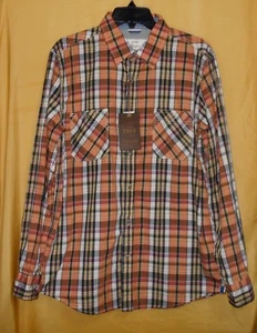 Weatherproof men's plaid multi Sienna button casual shirt collar 2 pocket M $72 - Picture 1 of 5