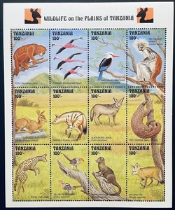 TANZANIA WILD ANIMALS 1993 MNH WILDLIFE ON THE PLAINS FLAMINGO PANGOLIN MONKEY - Picture 1 of 1