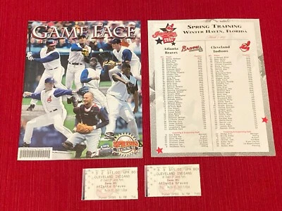 2003 Cleveland Indians Spring Training Game Program, Rosters & Game Tickets - Image 1 of 4