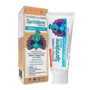 SprinJene Natural Children's Vanilla Toothpaste Vegan Gluten Free Exp 6/2026 NIB - Picture 1 of 7