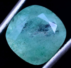 Rare Natural Green Colombian Emerald 5.10CT Certified Cushion Cut Loose Gemstone