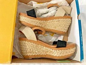 BC by Seychelles - size 8 Wedge Heel Shoes, Sexy Summer Platforms w/ Ankle Strap - Picture 1 of 13
