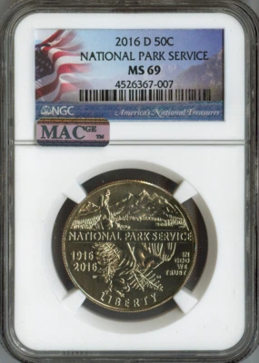 2016 D NATIONAL PARKS COMMEMORATIVE HALF DOLLAR NGC MS 70 50C MAC QUALITY✔️ - Image 1 of 2
