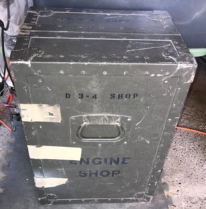 Vintage Military Trunk U.S. Forces Engine Shop Parts Drawers . - Picture 1 of 18