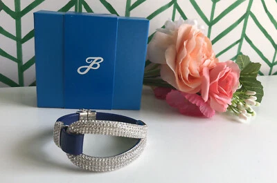 Usado en Excelente Condición Joan Boyce Borgoña/Oro Rosa "Edgy Diva" Pavé Cristal Cordón Brazalete S/M Foto 1 de 4