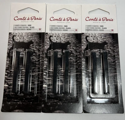 3 CONTE A PARIS 2 Pacotes de Lápis de Esboço Preto 2B Suprimentos de Arte NOVO Lote de Três - Imagem 1 de 4