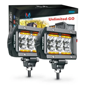 2x 4" 18W Flood LED Light Pods 1620LM Off Road Driving Fog Lights For Truck ATV - Picture 1 of 10