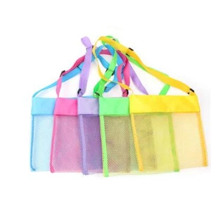 Colorful Mesh Beach Bags Breathable Sea Shell Bags Adjustable Straps - Picture 1 of 7