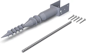 Mayne 580D-BK No Dig Ground Anchor Lag Bar Rebar Galvanized Steel Mail Post - Picture 1 of 3