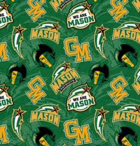 NCAA George Mason University Tone on Tone GMU-1178 Cotton Fabric by the Yard - Picture 1 of 1