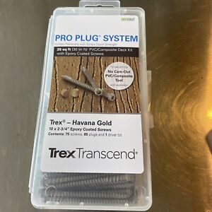 trex transcend 85 plugs and 75 screws- havana gold-20 sq.ft.