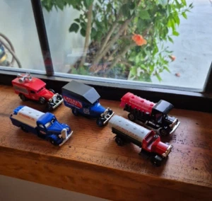 5 Vintage CHEVRON Standard Oil Diecast Truck Collection Atlas Tires Zerolene - Picture 1 of 16